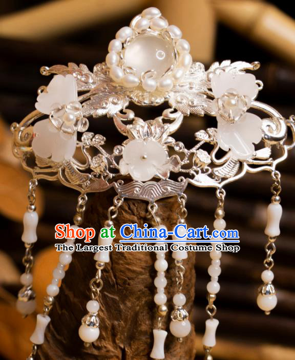 China Song Dynasty Court Woman Hair Jewelry Handmade Hanfu Headpiece Ancient Princess Tassel Hair Stick