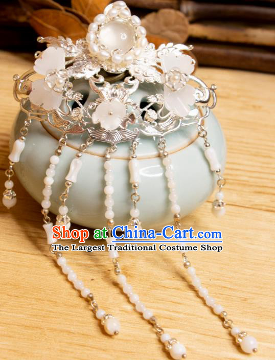 China Song Dynasty Court Woman Hair Jewelry Handmade Hanfu Headpiece Ancient Princess Tassel Hair Stick