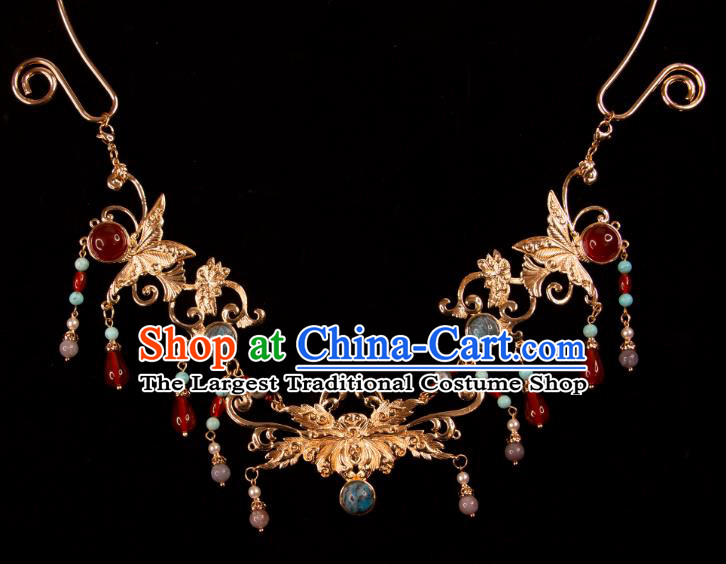 China Ming Dynasty Court Woman Jewelry Handmade Hanfu Necklace Ancient Empress Necklet