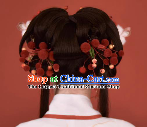 China Handmade Hanfu Hair Stick Ancient Young Woman Hair Jewelry Ming Dynasty Princess Hairpin