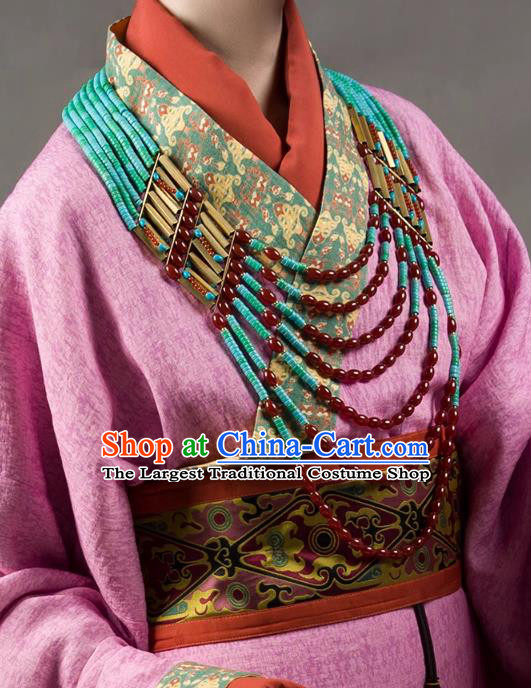 China Handmade Hanfu Agate Beads Necklet Ancient Empress Necklace Warring States Period Noble Woman Jewelry