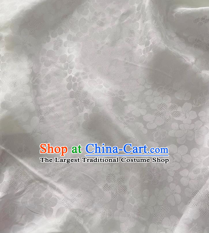 White China Jacquard Cheongsam Fabric Traditional Material Classical Peach Blossom Pattern Silk