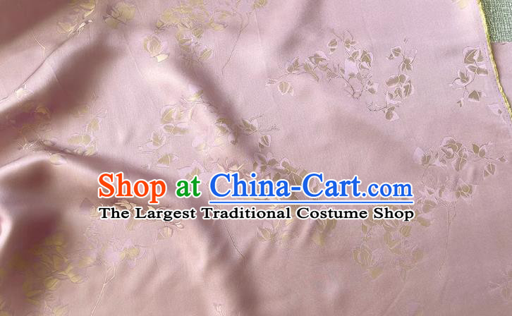 Pink China Classical Peach Blossom Pattern Silk Cheongsam Fabric Traditional Material