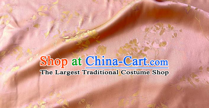 Peach Pink China Traditional Dress Material Classical Peach Blossom Pattern Silk Cheongsam Fabric