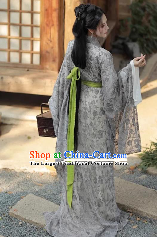 China Warring States Period Court Woman Costume Ancient Palace Beauty Clothing Traditional Hanfu Robe