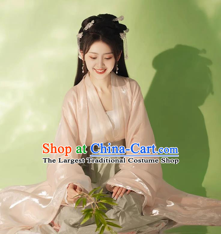 China Jin Dynasty Palace Lady Clothing Ancient Princess Costumes Traditional Hanfu Wide Sleeve Dress