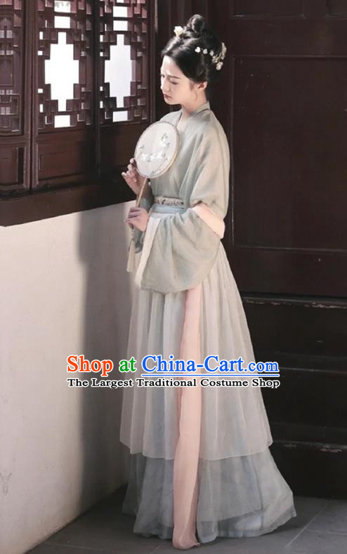 China Song Dynasty Young Woman Clothing Ancient Princess Costume Traditional Hanfu Runqun Outfit