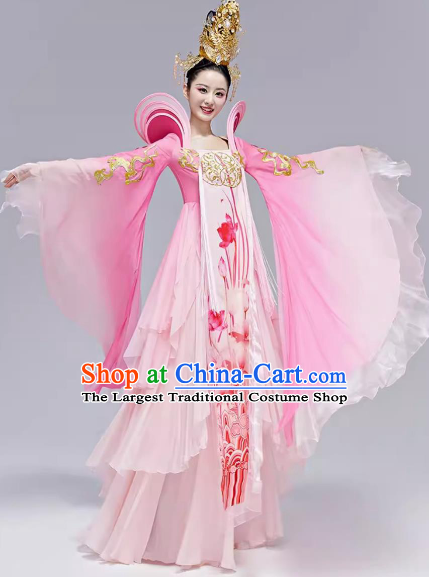 China Tang Dynasty Dance Pink Dress Chinese Classical Dance Costume Traditional Hanfu Clothing