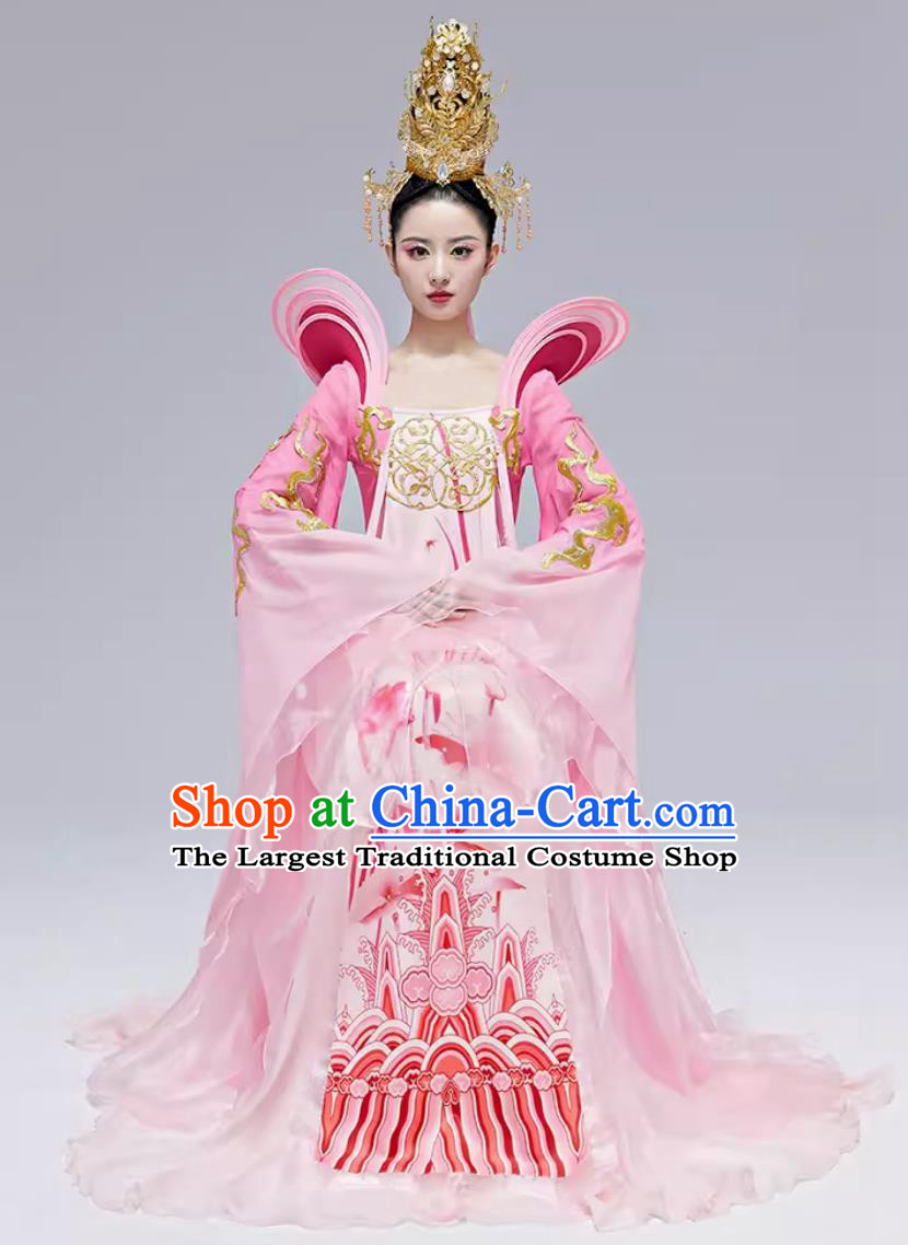 China Tang Dynasty Dance Pink Dress Chinese Classical Dance Costume Traditional Hanfu Clothing