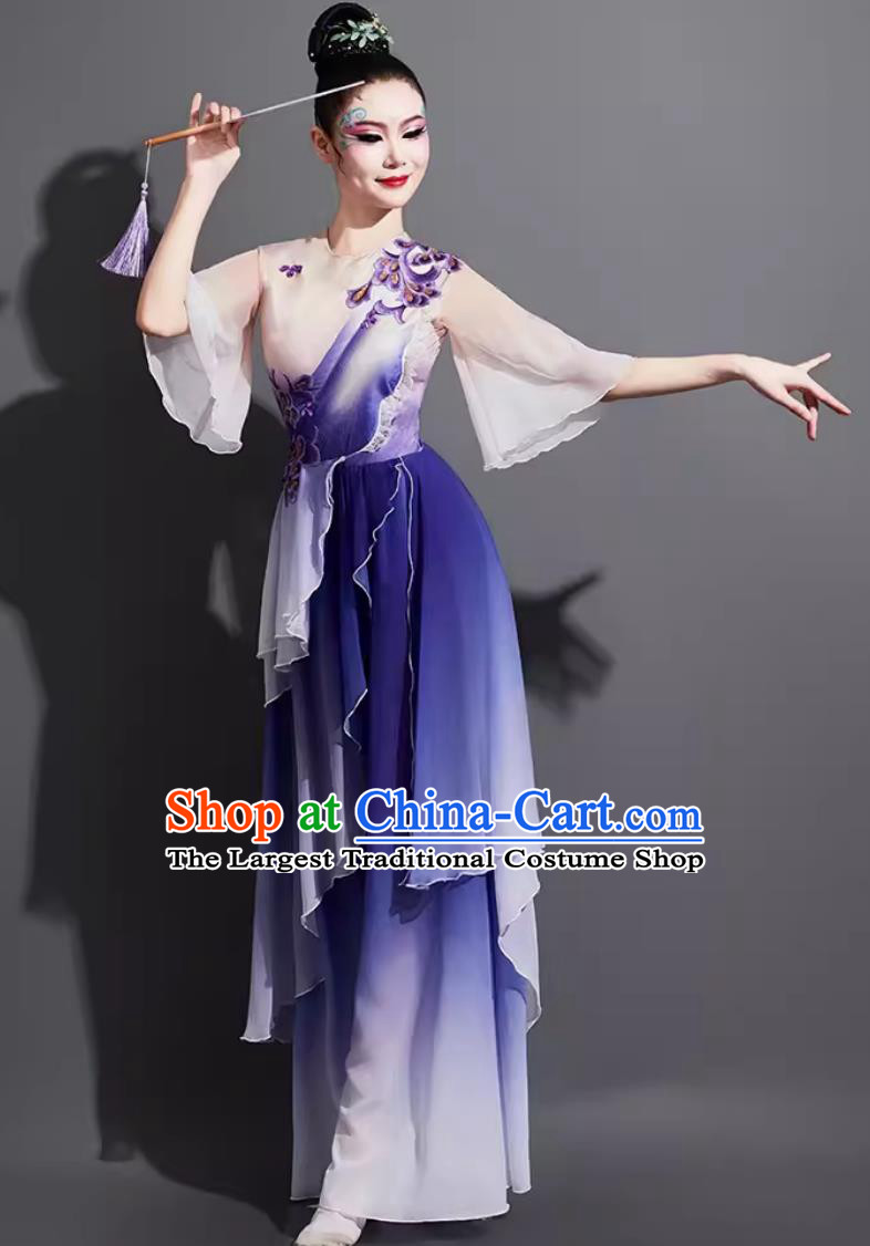 China Folk Dance Purple Outfit Chinese Classical Dance Costume Traditional Butterfly Dance Clothing