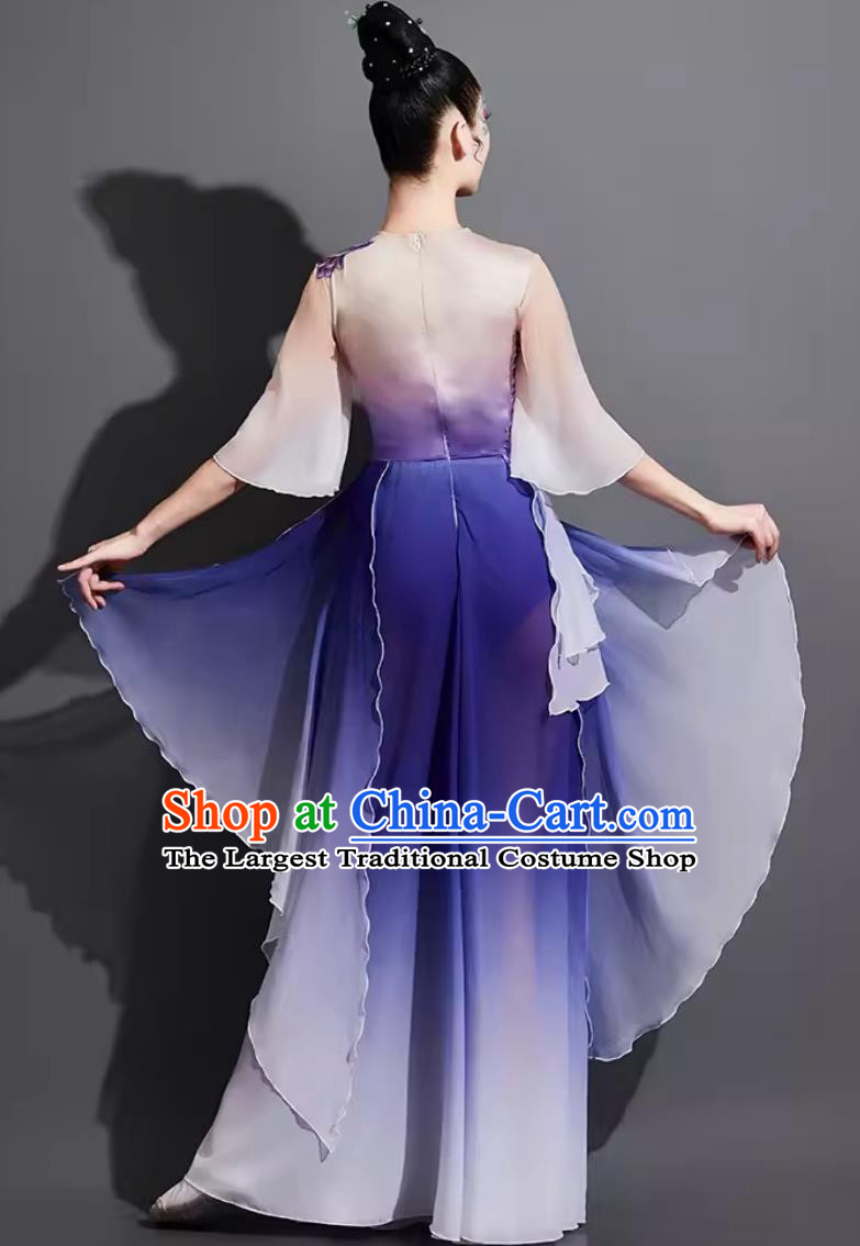 China Folk Dance Purple Outfit Chinese Classical Dance Costume Traditional Butterfly Dance Clothing