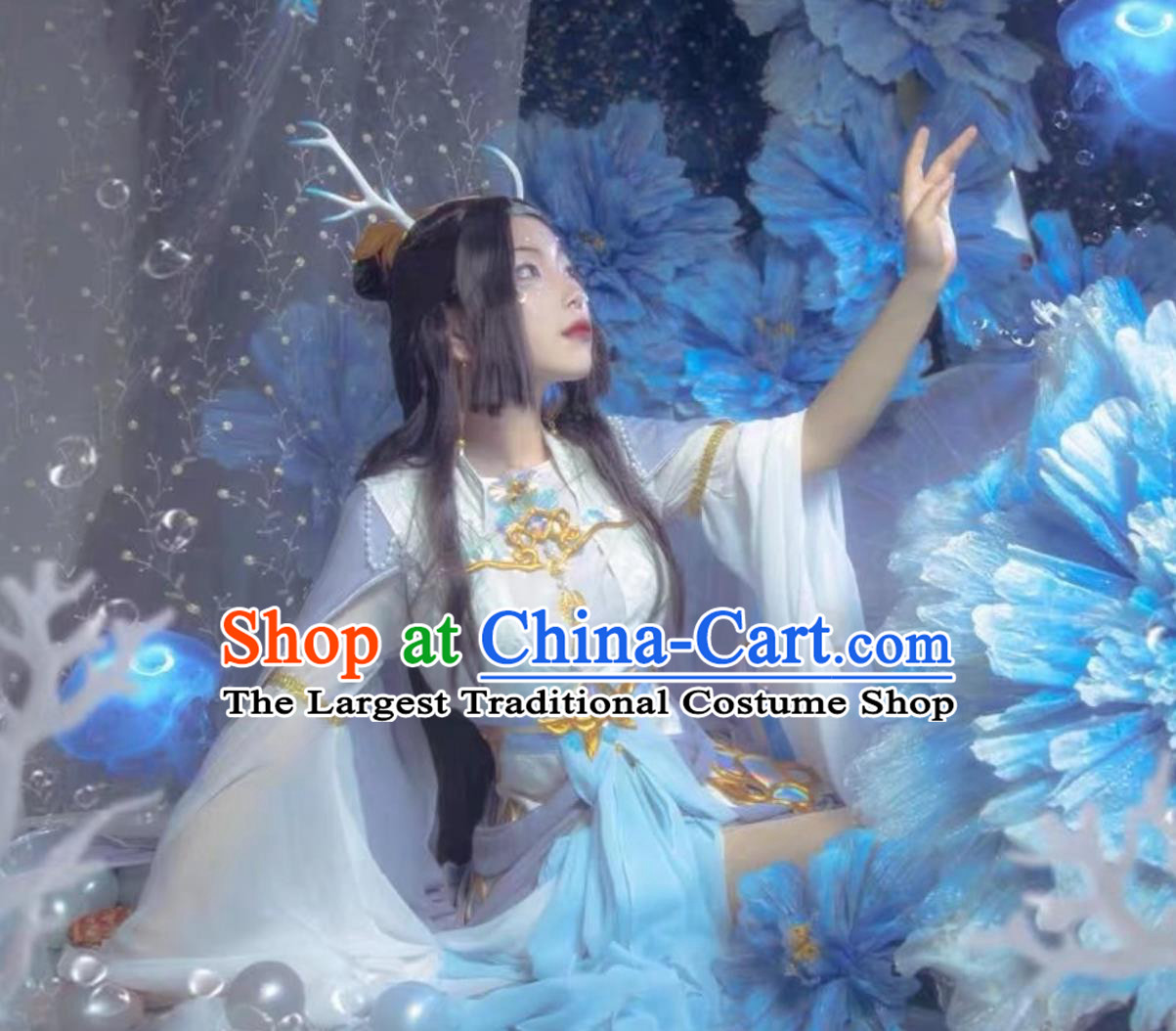 Ancient Chinese Goddess Costume China Online Game Sword Heroes Fate Cosplay Penglai Princess Dress