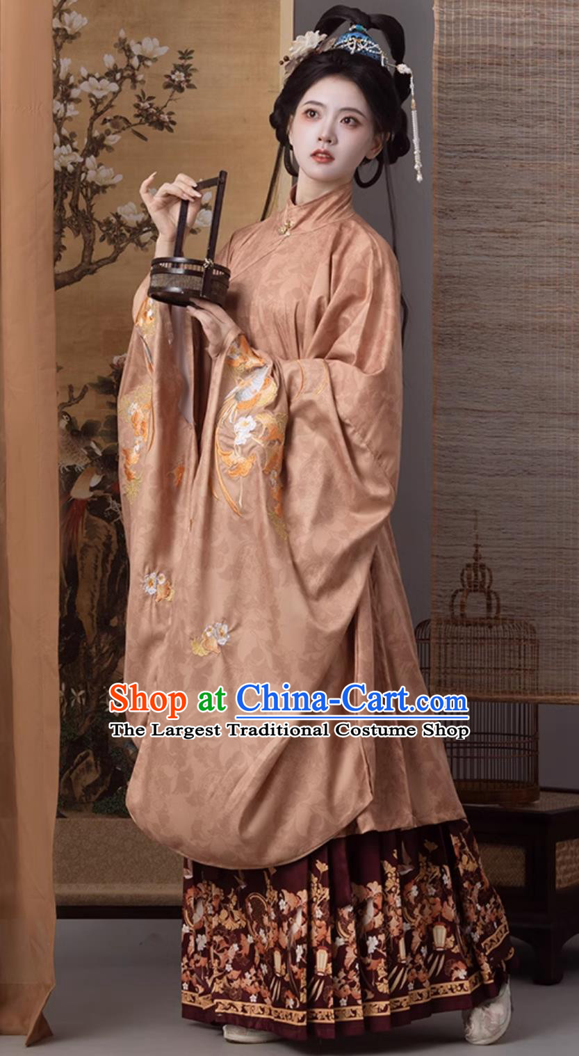 Chinese Ming Dynasty Embroidered Clothing Ancient China Princess Costume Traditional Hanfu Dress Complete Set