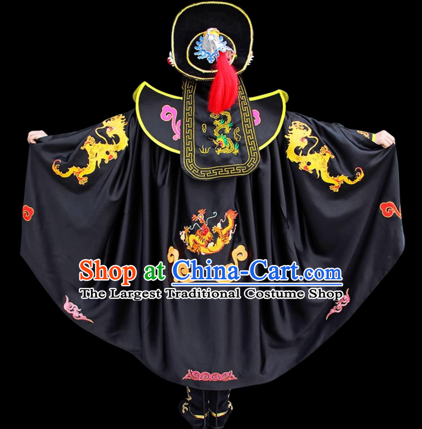 Chinese Mask Change Costume and Hat Professional Sichuan Opera Mask Changing Clothing Traditional Bian Lian Black Outfit Complete Set