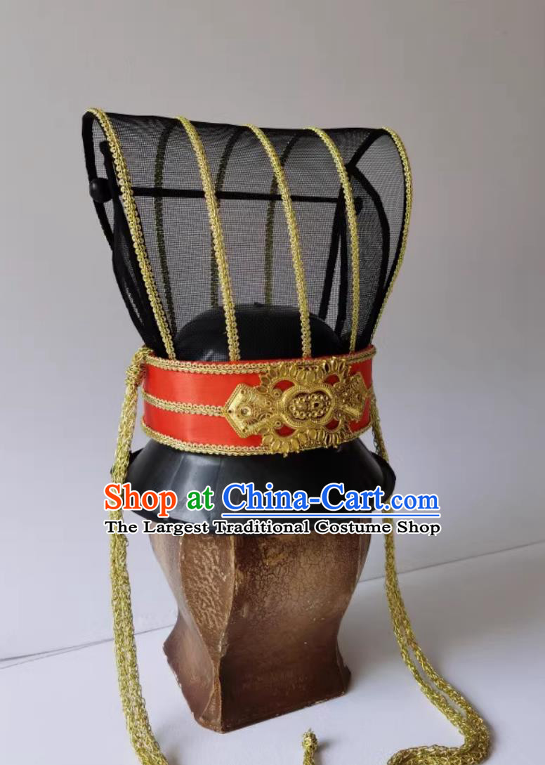 Chinese Traditional Hanfu Wedding Headdress Ancient China Groom Hat TV Series Han Dynasty Emperor Headwear