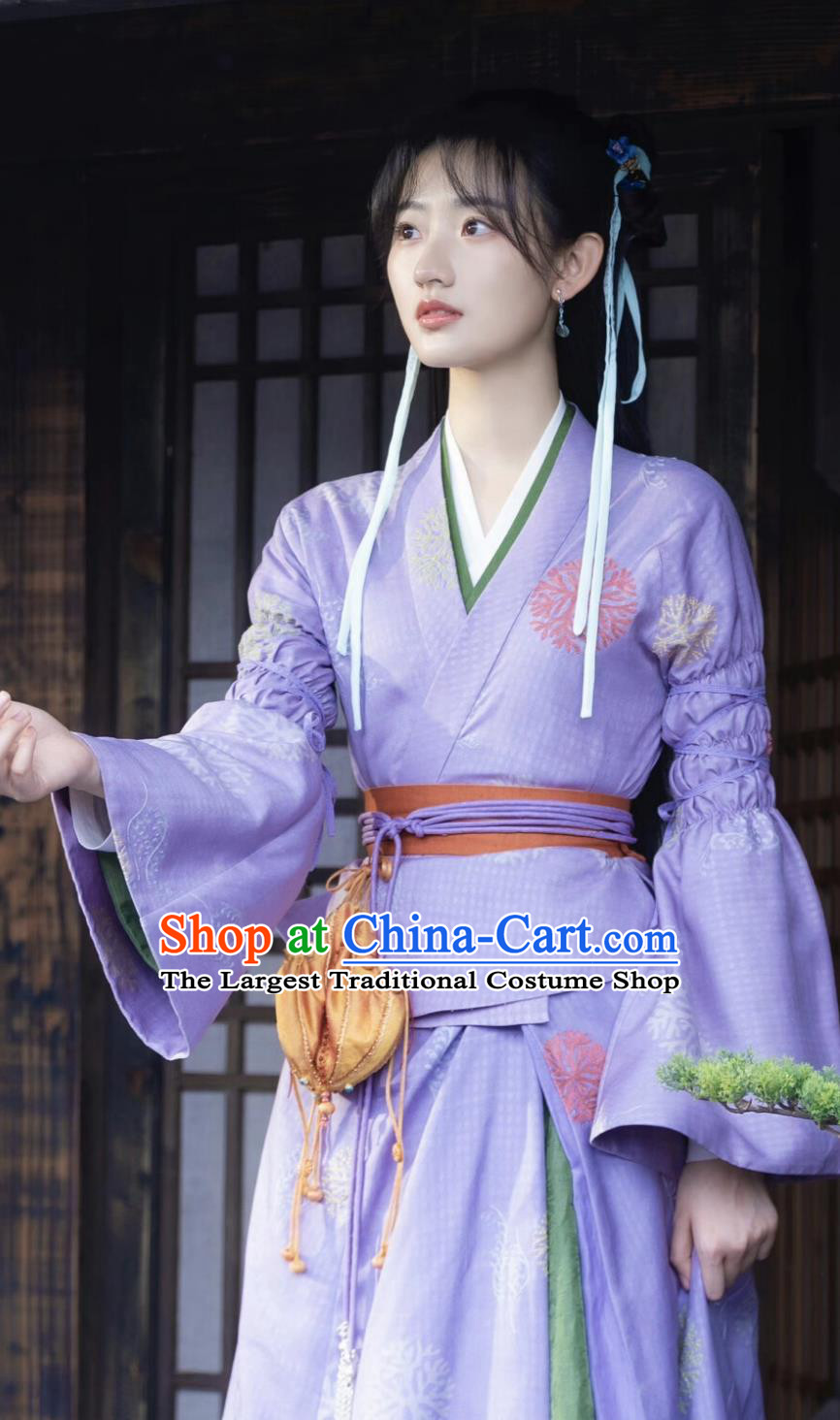 Ancient China Ethnic Princess Clothing Traditional Chinese Xianxia Drama Young Lady Purple Dress TV Series Sword and Fairy Zhao Ling Er Costume