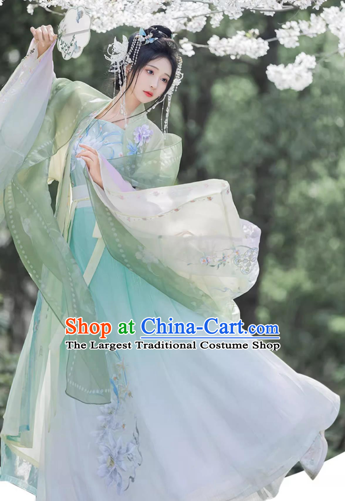 Chinese Song Dynasty Embroidered Epiphyllum Clothing Ancient China Princess Costume Traditional Hanfu Dress