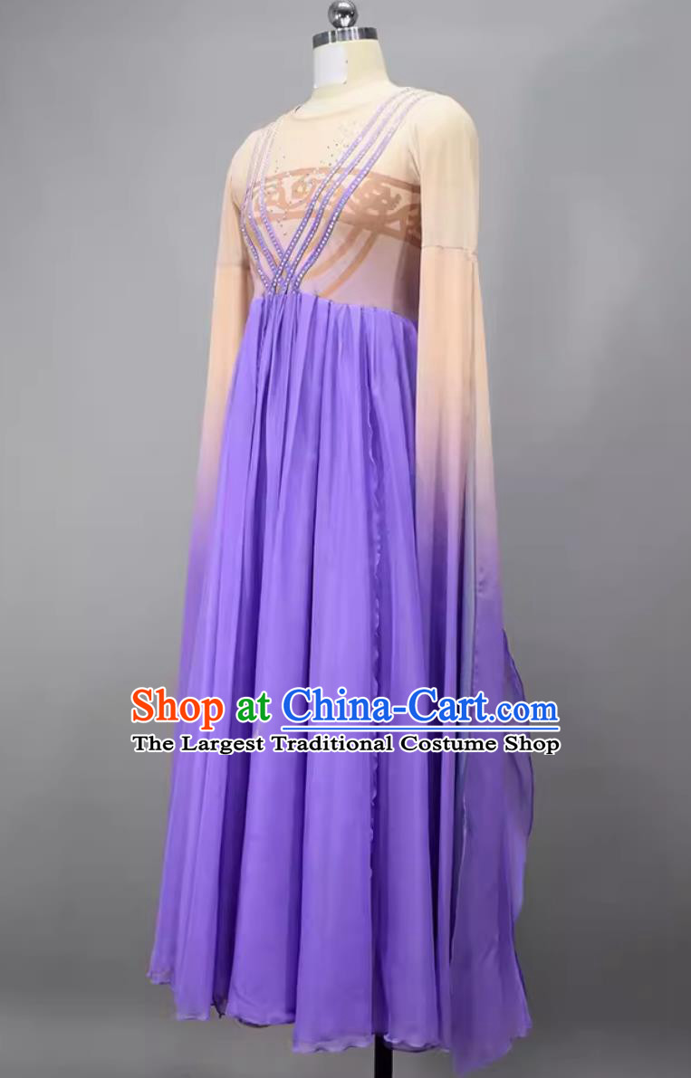 Like A Dream Woman Solo Dance Costume Chinese Classical Dance Clothing Dance Competition Purple Dress
