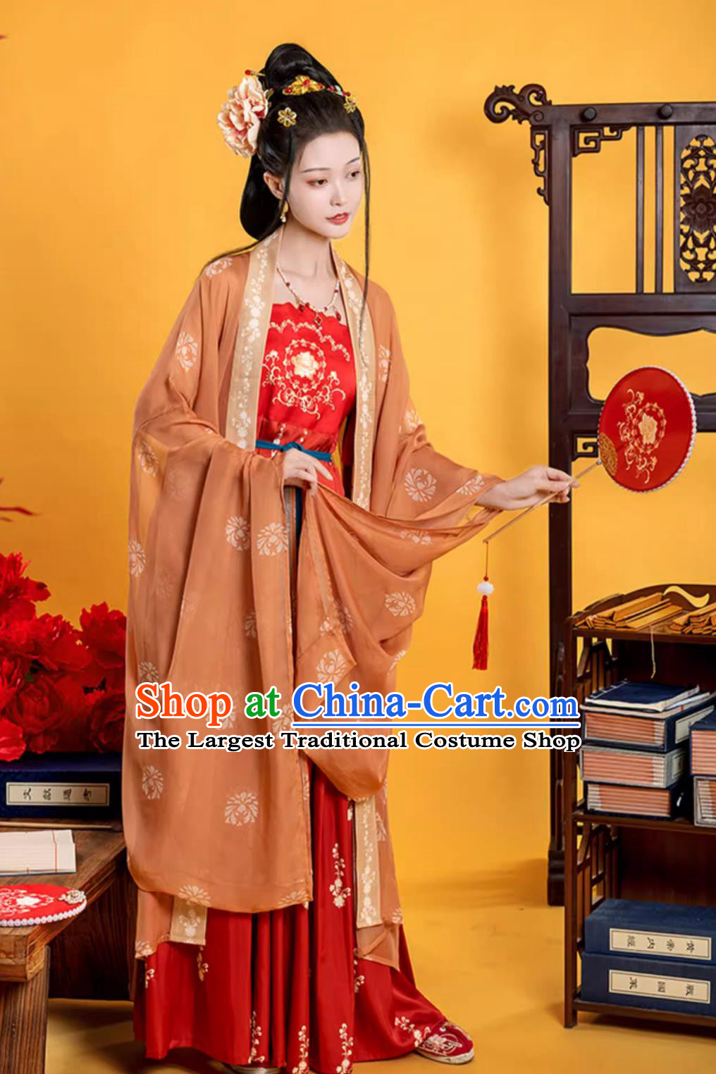 Ancient China Princess Costume Chinese Tang Dynasty Bride Clothing Traditional Wedding Red Hanfu Dress