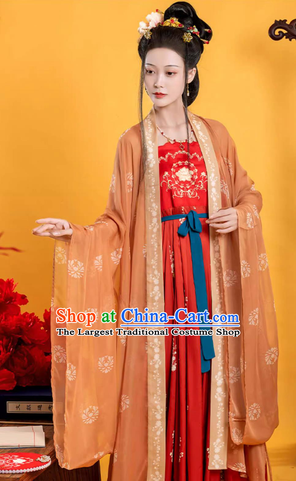 Ancient China Princess Costume Chinese Tang Dynasty Bride Clothing Traditional Wedding Red Hanfu Dress