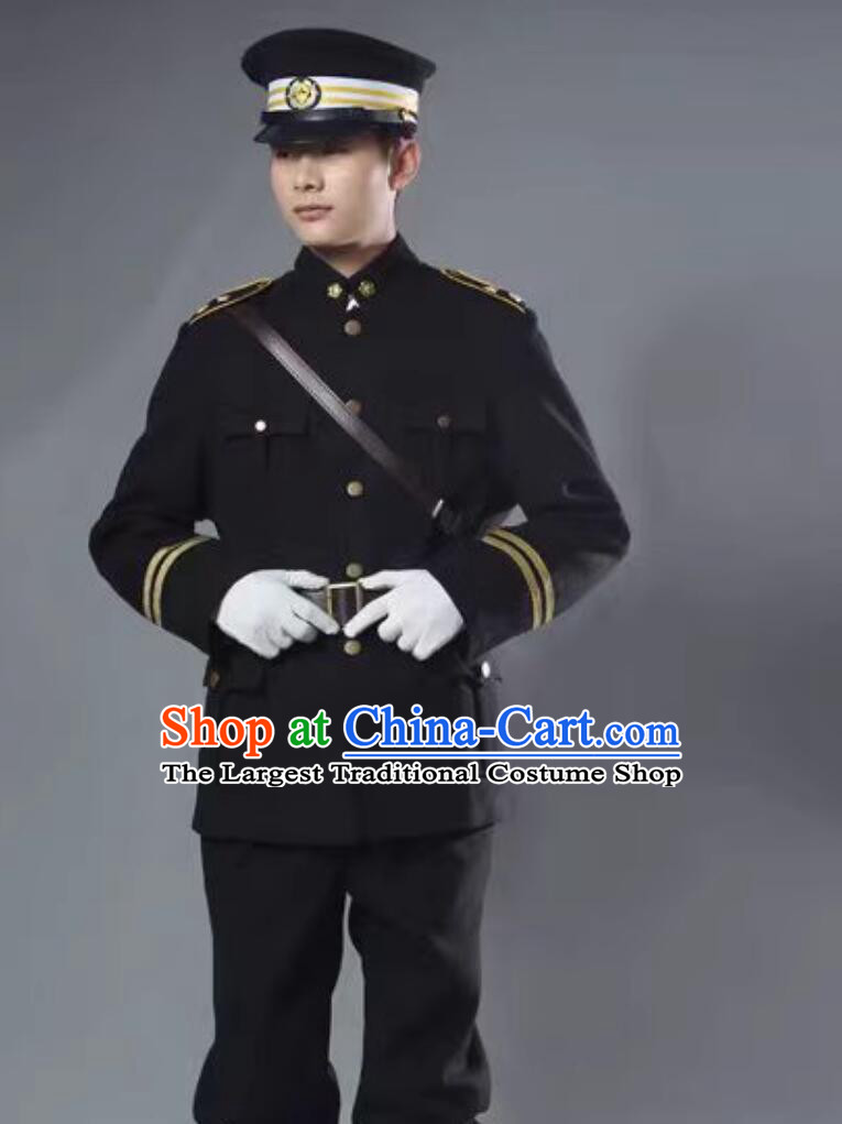 Northern Warlords Military Uniform the Republic of China Army Costume Cosplay Black Suit