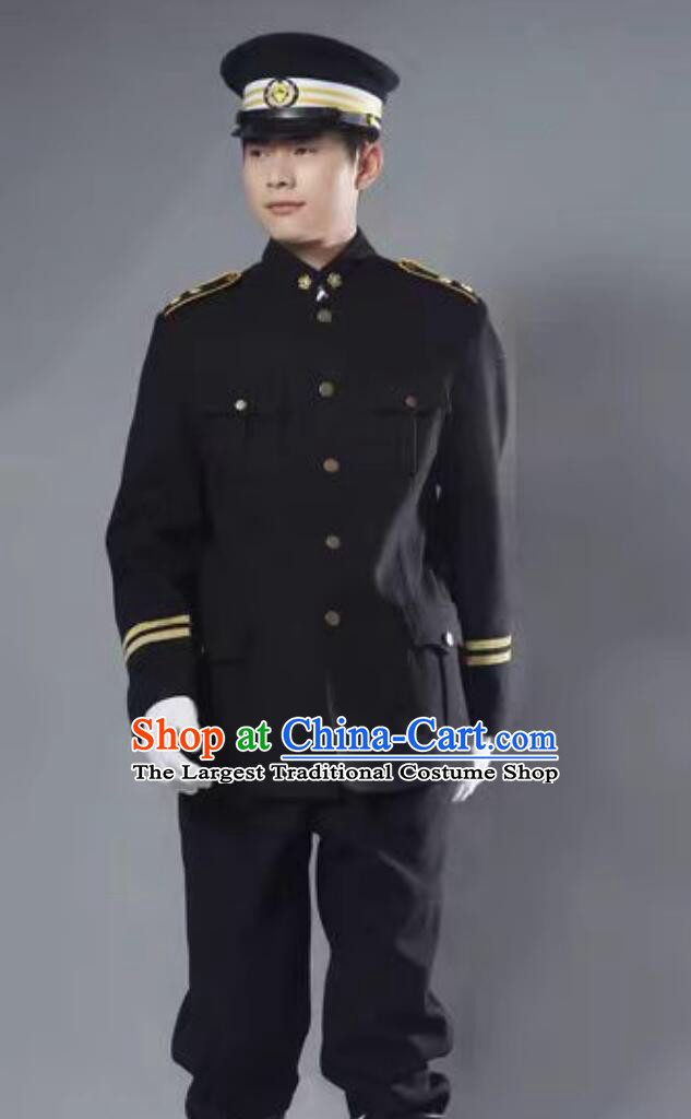 Northern Warlords Military Uniform the Republic of China Army Costume Cosplay Black Suit