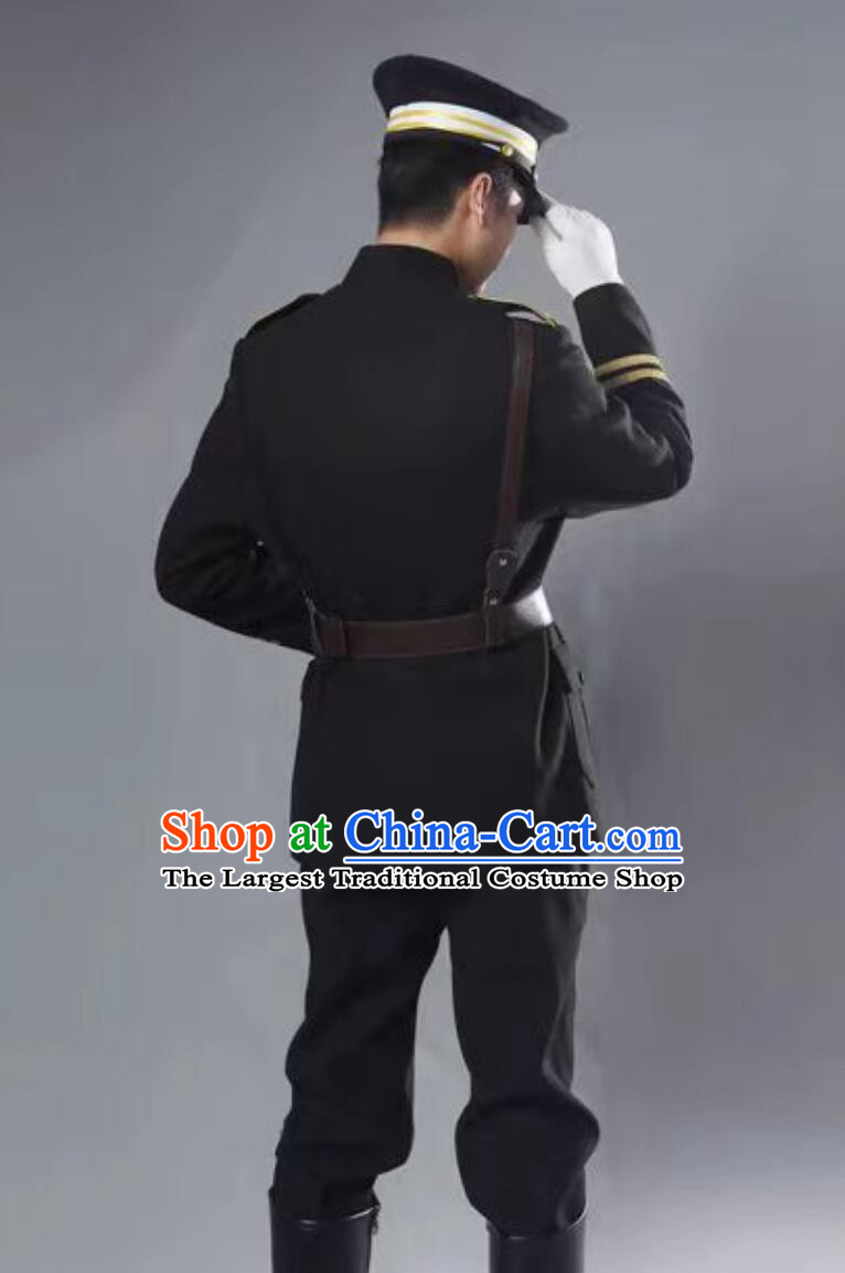 Northern Warlords Military Uniform the Republic of China Army Costume Cosplay Black Suit
