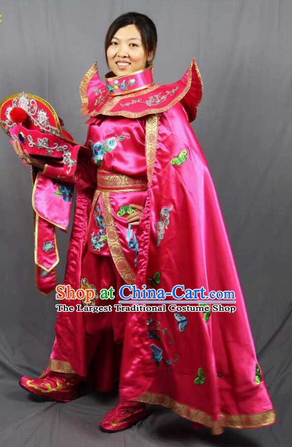 Pink Bian Lian Costume Cloak Pants Belt Hat and  Masks Complete Set for Women