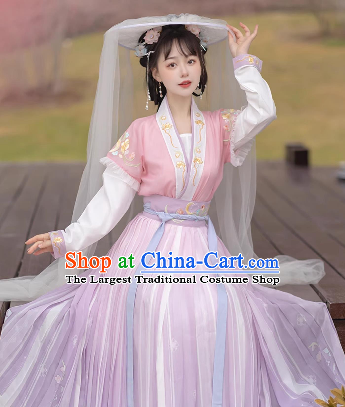 Ancient China Princess Costume Traditional Lilac Hanfu Dress Chinese Tang Dynasty Young Lady Clothing
