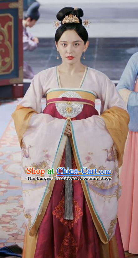Chinese Ancient Tang Dynasty Empress Costumes TV Series Weaving A Tale of Love Imperial Consort Wu Meiniang Hanfu Dresses