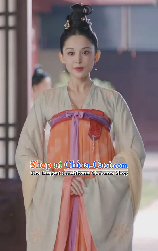 Chinese Ancient Tang Dynasty Palace Lady Costumes TV Series Weaving A Tale of Love Kudi Liu Li Dresses