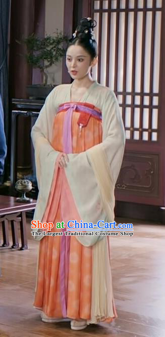 Chinese Ancient Tang Dynasty Palace Lady Costumes TV Series Weaving A Tale of Love Kudi Liu Li Dresses