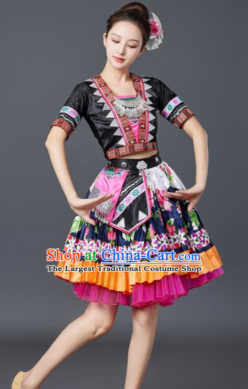 Miao Dance Costumes Minority Style Costumes Tujia And Yi Adult Stage Performance Costumes