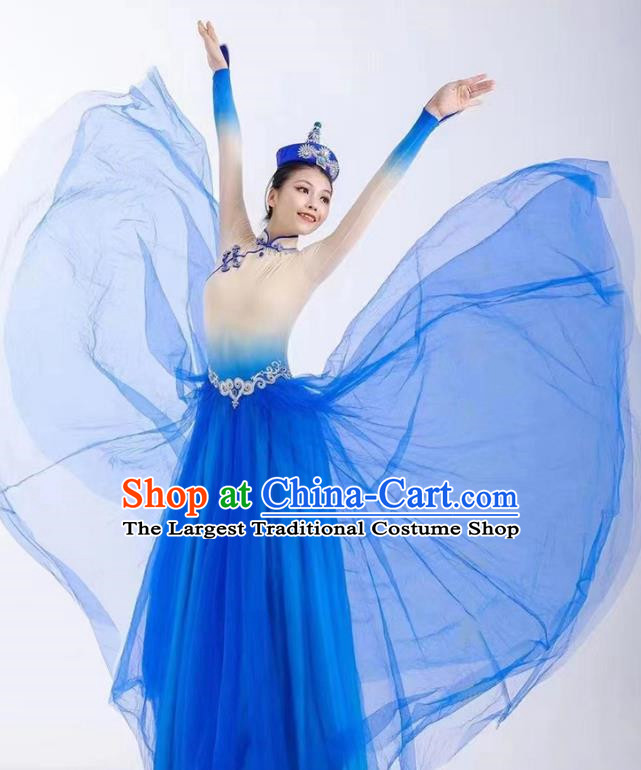 Mongolian Dance Costumes The Splendor Of Life China Ethnic Style Stage Costumes Large Swing Skirts Art Test Costumes