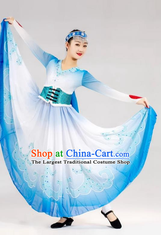 Mongolian Dance Costumes Swan Dance Repertoire Stage Costumes China Ethnic Minority Women Costumes China Ethnic Performance Costumes