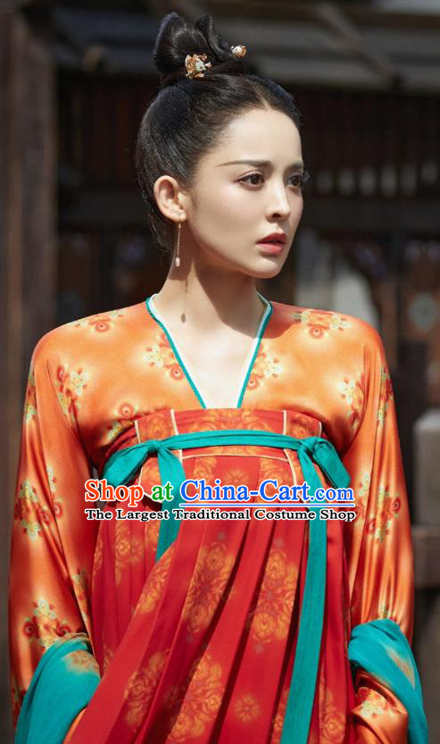 TV Series Weaving A Tale of Love Palace Lady Kudi Liu Li Hanfu Dresses Chinese Ancient Tang Dynasty Court Woman Costume