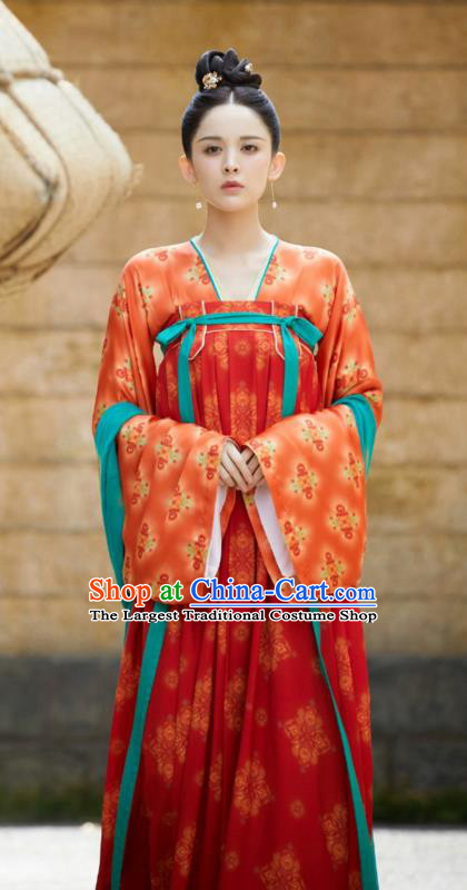 TV Series Weaving A Tale of Love Palace Lady Kudi Liu Li Hanfu Dresses Chinese Ancient Tang Dynasty Court Woman Costume