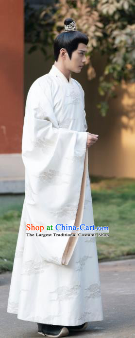 TV Series Royal Rumours Crown Prince Ji Yuan Su White Robes Chinese Ancient Tang Dynasty Royal King Costumes