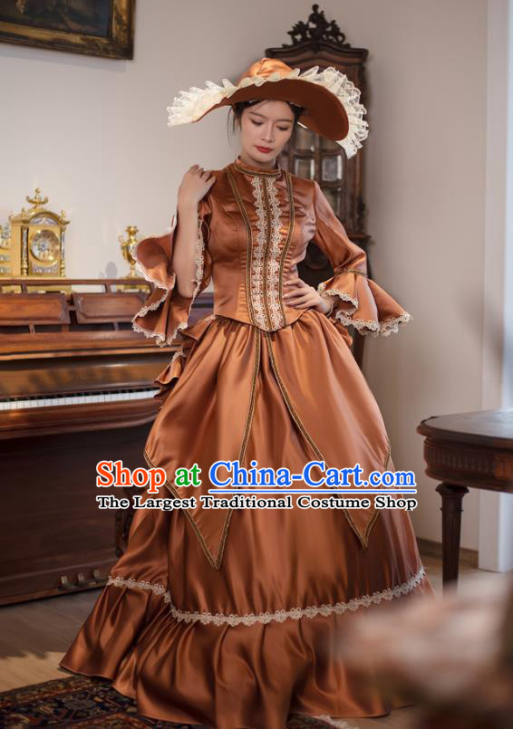 European th Century Retro Aristocratic Dress Court Costume Drama Basil Dress Classical Long Dress
