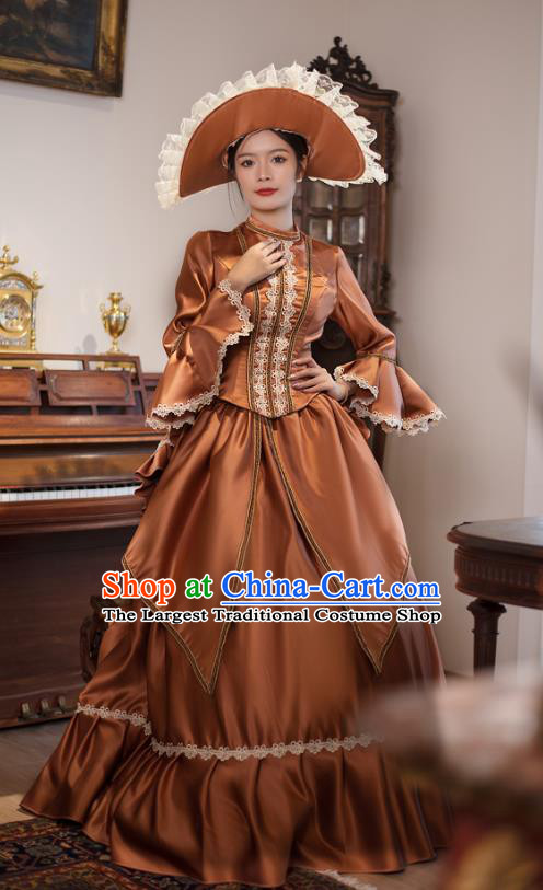 European th Century Retro Aristocratic Dress Court Costume Drama Basil Dress Classical Long Dress