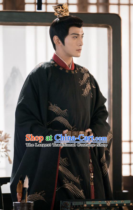 Romantic TV Series Royal Rumours Crown Prince Ji Yuan Su Black Robes Chinese Ancient Tang Dynasty Royal King Costumes