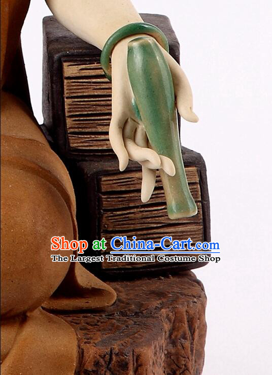 Chinese Shiwan Ceramics Buddha Arts Collection Handmade Samantabhadra Bodhisattva Statue