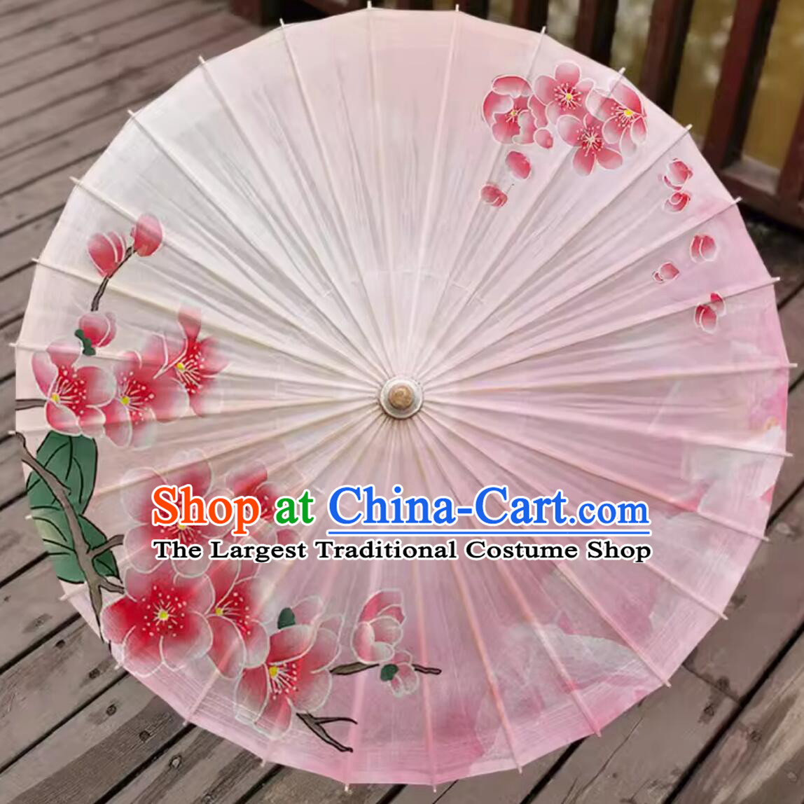 Chinese Handmade Umbrella Traditional Artware Paper Umbrella Classical Dance Umbrella Printing Plum Blossom Oil-paper Umbrella