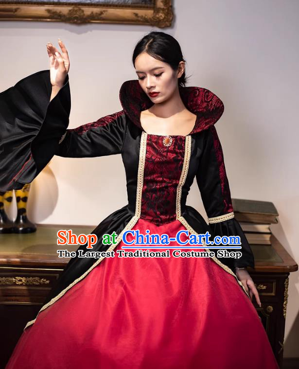 European Court Costume  Middle Ages British Nobility Retro Dark Gothic Halloween Dress