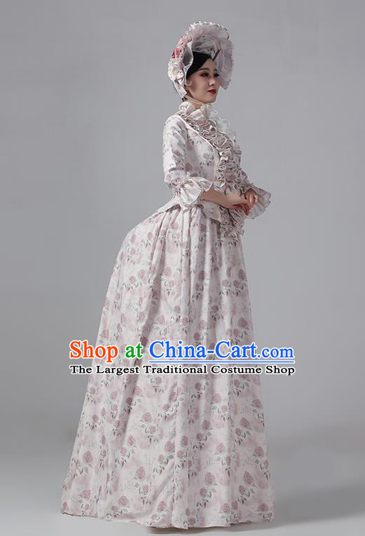 European Style Court Apparel Medieval Retro Victorian Era Evening Dress Princess Floral Clothing