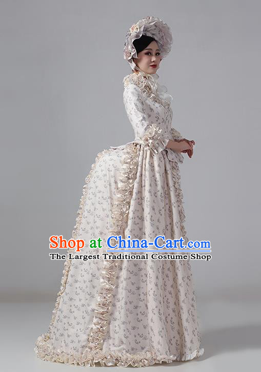 Princess Floral Clothing European Style Court Apparel Medieval Retro Victorian Era Evening Dress