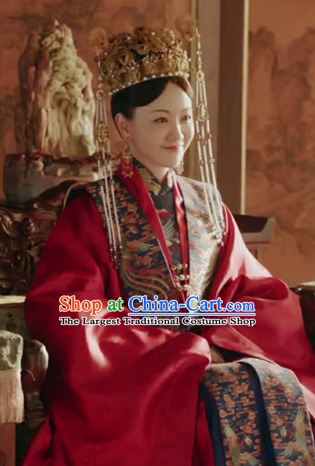 Chinese Traditional Ming Dynasty Wedding Costumes TV Series Song of Youth Ancient Imperial Consort Sun You Zhen Dress Clothing