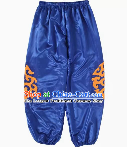 Sapphire Blue Chaoshan Armed Yingge Trousers Dance Costume Trousers To Welcome The Master Costume Parade Trousers Martial Arts Performance Costumes