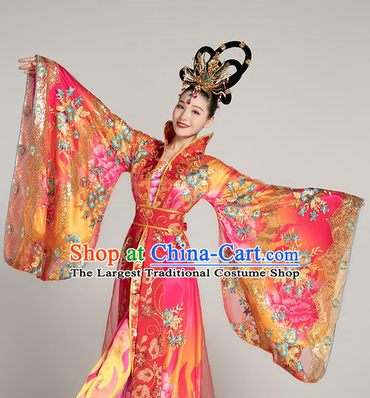 Ancient Costume Tang Suit Hanfu Headdress Imperial Concubine Tail Queen Costume Tang Dynasty Yang Guifei Wu Zetian