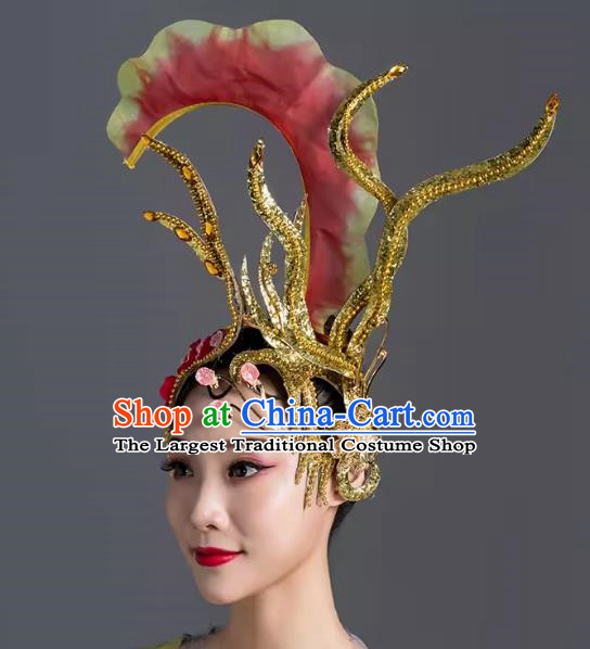 Red Everything Is Like Dance Headwear Blessing The Motherland Dance Performance Headwear Adult Stage Atmosphere High Performance Headwear